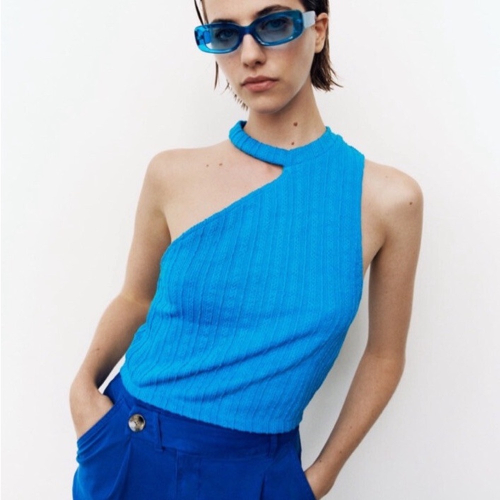 Zara Blue Knit Top